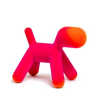 Puppy Abstract Plastic Dog- Fuchsia/Orange (12)
