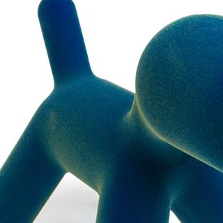 Puppy L Köpek Heykeli Blue Iridescent (01)-İndoor)