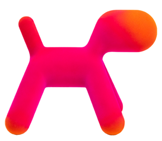 Puppy XL Köpek Heykeli-Orange Fuchsia-(12)-(İndoor)