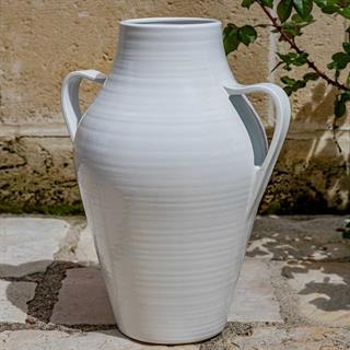 Quartara Seramik Vazo - 40 cm - Bianco Angelo