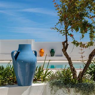 Quartara Seramik Vazo - 40 cm - Blu Risacca