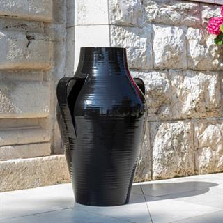 Quartara Seramik Vazo - 40 cm - Nero Lucifero