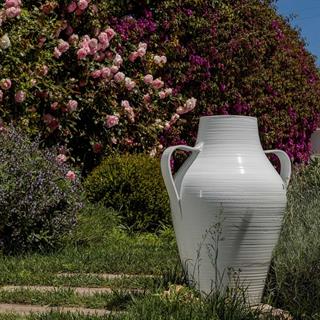 Quartara Seramik Vazo - 60 cm - Bianco Angelo