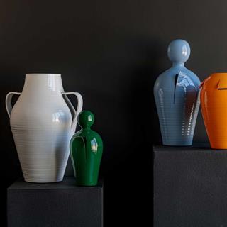 Quartara Seramik Vazo - 60 cm - Bianco Angelo