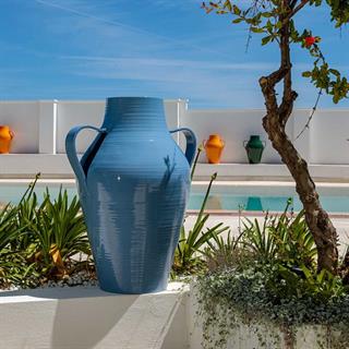 Quartara Seramik Vazo - 90 cm - Blu Risacca