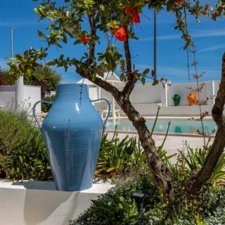 Quartara Seramik Vazo - 90 cm - Blu Risacca