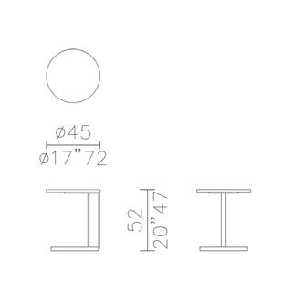 Meridiani Ralf 45 Grey Yan Sehpa