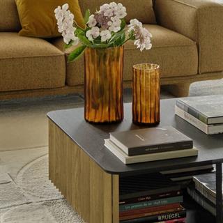 Ligne Roset Ribbed Amber Large Vase