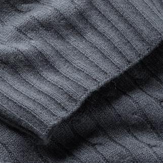 Ralph Lauren Cable Cashmere Heather Gray Blanket