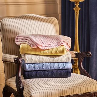 Ralph Lauren Cabla Cashmere 60x60 Cream Throw