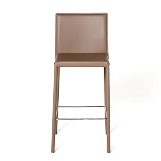 Sillc Roby Beige Taupe Leather Bar Stool