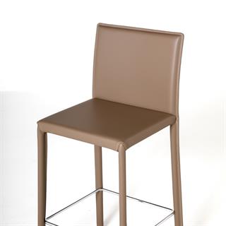 Sillc Roby Beige Taupe Leather Bar Stool