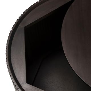 Ethnicraft Roller Max Dark Brown Yuvarlak Yan Sehpa