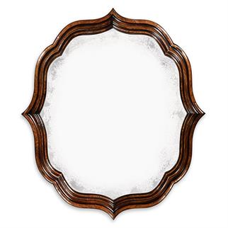 Jonathan Charles Rustic Walnut Round Mirror