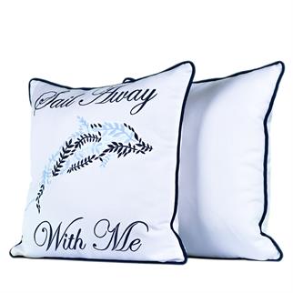 Saıl Away Dolphın Yastık  45x45 cm %100 Sunbrella Kumaş Nakışlı
