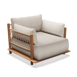 Gloster Salina Teak Blend Linen Koltuk