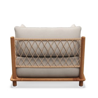 Gloster Salina Teak Blend Linen Koltuk