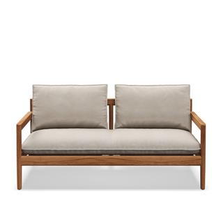Gloster Saranac Natural Teak Blend Linen 2-Seater Sofa