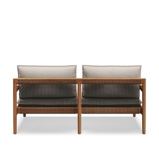 Gloster Saranac Natural Teak Blend Linen 2-Seater Sofa