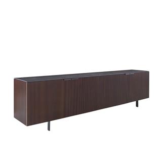 Ligne Roset Selvans 4-Door Dark Walnut Sideboard