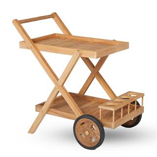 Kayu Teak Serving Trolley Servis Arabası