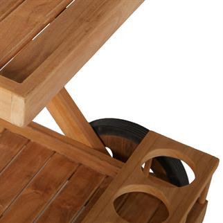 Kayu Teak Serving Trolley Servis Arabası