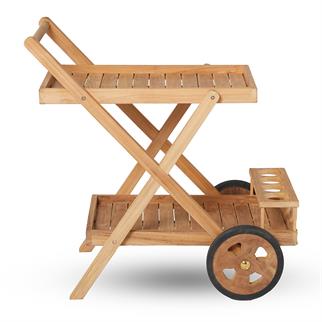 Kayu Teak Serving Trolley Servis Arabası