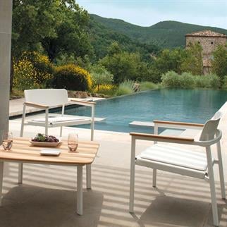 Emu Shine Taupe Teak Bahçe Orta Sehpası