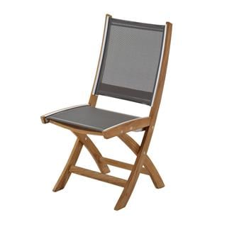 Gloster Solana Taupe Teak Folding Side Chair