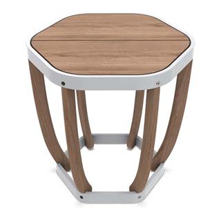 Ethimo Swing White Teak Yan Bahçe Sehpası