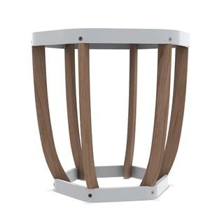 Ethimo Swing White Teak Yan Bahçe Sehpası