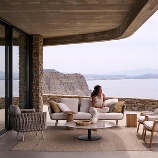 T - Table Orta Sehpa - Frame Fenge- Top Scisto (C80) - 125 cm