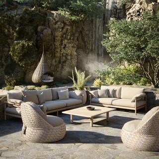 Dedon Tibbo Teak Kare Bahçe Orta Sehpası