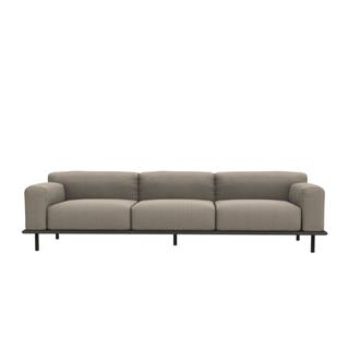 Timothy Kuoio Kanepe (270)-Fabric Peoria 03 (Executive)-Saddle Leather Frame Brown 02-Insert Bronzed Brass-Saddle Leather Armrest Brown 02-Metal Feet Brozned Brass-