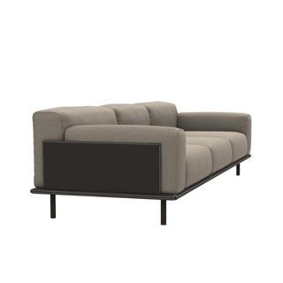 Timothy Kuoio Kanepe (270)-Fabric Peoria 03 (Executive)-Saddle Leather Frame Brown 02-Insert Bronzed Brass-Saddle Leather Armrest Brown 02-Metal Feet Brozned Brass-