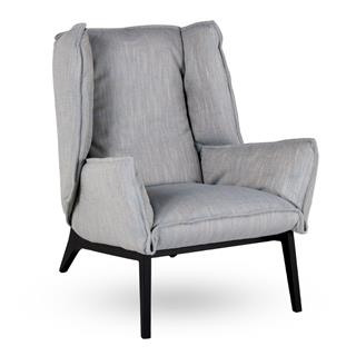 Toa Tekli Koltuk-Ayak Black-Staıned Ash-Kumaş Astrid Azur (2852)-(Grade D)