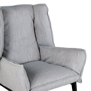 Toa Tekli Koltuk-Ayak Black-Staıned Ash-Kumaş Astrid Azur (2852)-(Grade D)