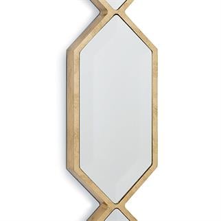 Regina Andrew Triple Diamond Panel Gold Mirror