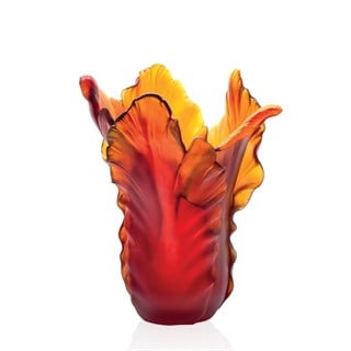 Daum Tulipe Medium Amber Vase