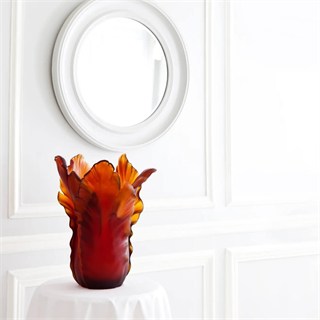 Daum Tulipe Medium Amber Vase