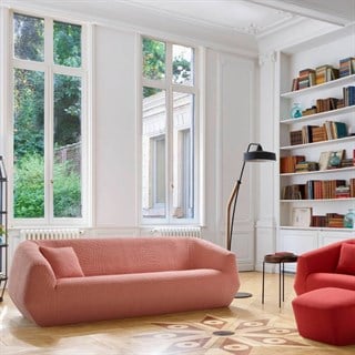 Ligne Roset Uncover Aubergine Large Sofa