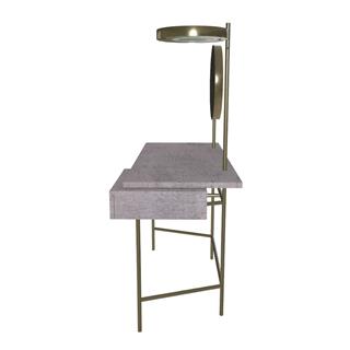 Vanity Çalışma Masası-Frame Aged Brass (M328)-Decorative Details Aged Brass (M328) Top and Drawer Natural Concert (L054)