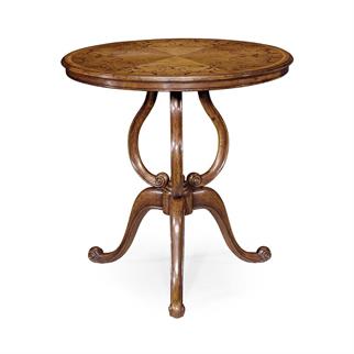 Jonathan Charles Versailles Walnut Yuvarlak Yan Sehpa