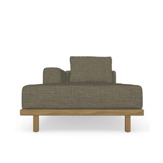 Vis a Vis Sağ Alçak Kollu Teak Kanepe  - Sırt ve Oturum Minderi Rustic Weave Dark Grey E kategori