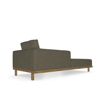 Vis a Vis Sağ Alçak Kollu Teak Kanepe  - Sırt ve Oturum Minderi Rustic Weave Dark Grey E kategori