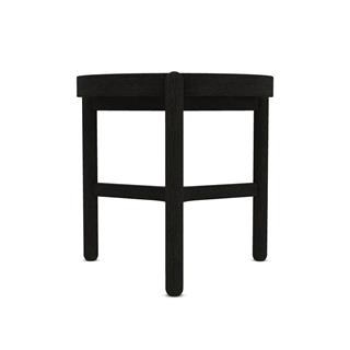 Vittorio Alçak Yan Sehpa (50)-Top Rosso Levanto Glossy-Frame Black Oak-(TB50)