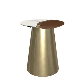 Bontempi Casa Yang Calacatta Walnut Yuvarlak Yan Sehpa