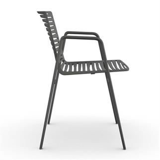 Fast Zebra Metallic Grey Kollu Sandalye