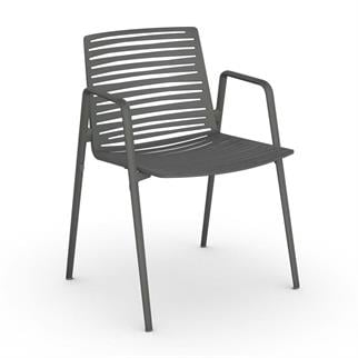 Fast Zebra Metallic Grey Kollu Sandalye