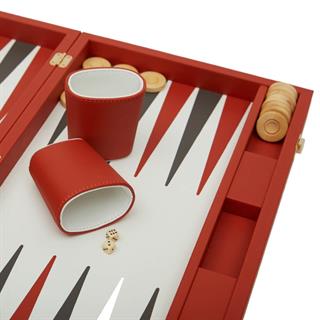 Aeris Orange Small Leather Backgammon Set